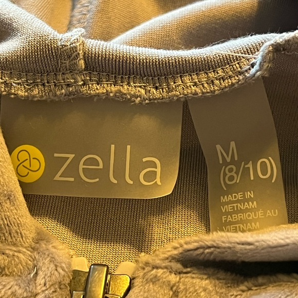 Zella Velour Crushed Velvet Full-Front Zipper Hooded Jacket, Grey Dapple M(8/10) - Picture 9 of 14